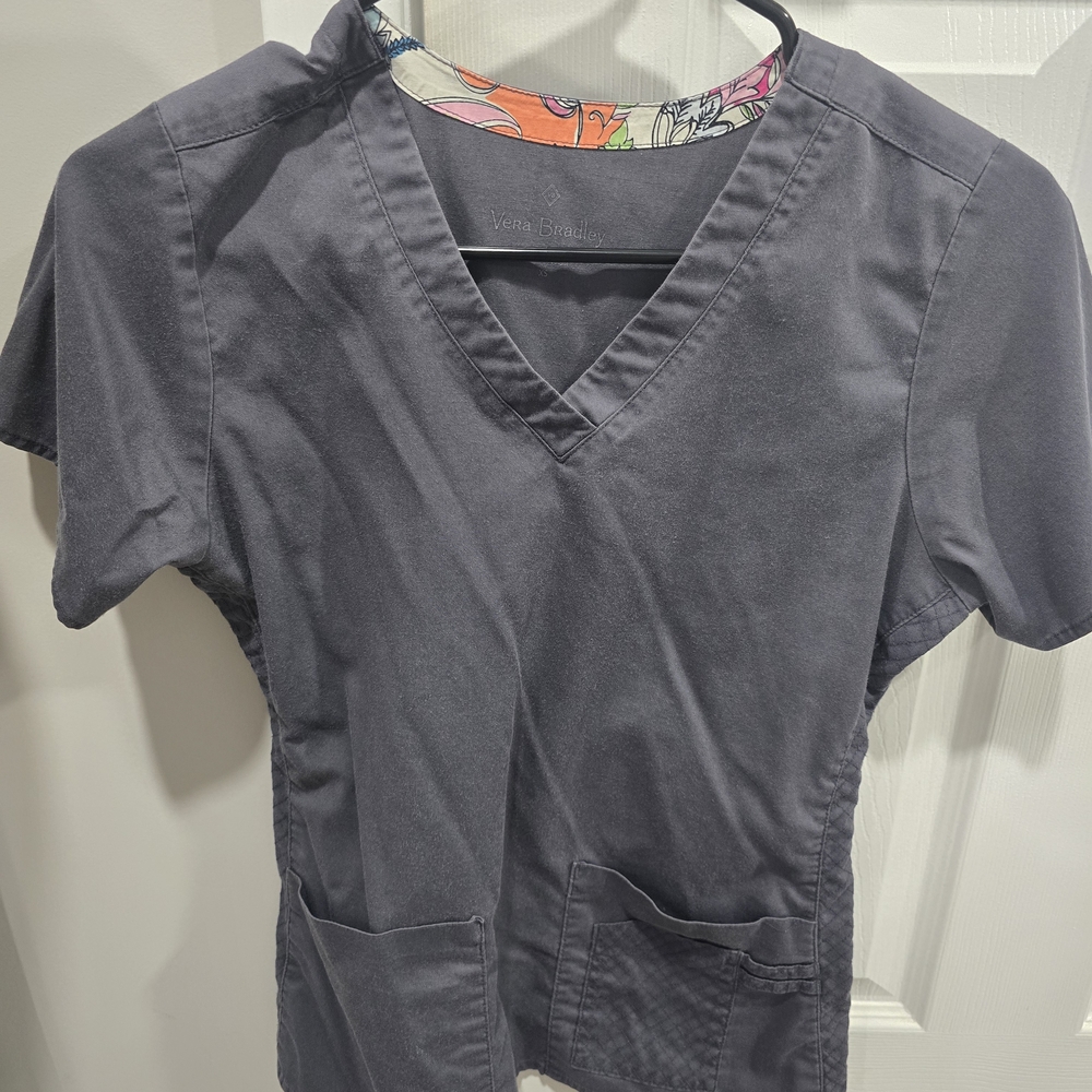 Vera Bradley Women's Gray Scrub Top
